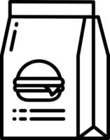 Paper burger bag outline illustration vector