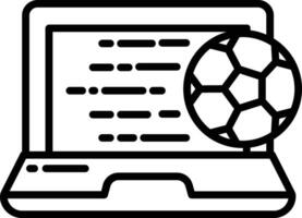 laptop screen football outline illustration vector