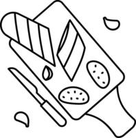 Garlic bread outline illustration vector