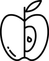 manzana rebanada contorno ilustración vector