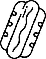 hot dog outline illustration vector