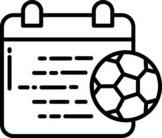 football calendar outline illustration vector