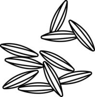 Cumin outline illustration vector