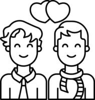 Couple outline illustration vector