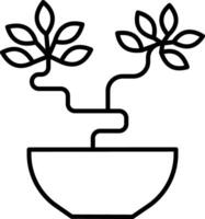 carmona bonsai plant outline illustration vector