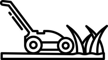 lawn mower outline illustration vector