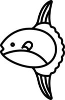 Ocean sunfish outline illustration vector