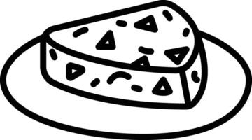 Frittata dish outline illustration vector