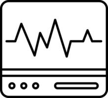 heart pulse monitor outline illustration vector