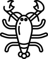 lobster outline illustration vector