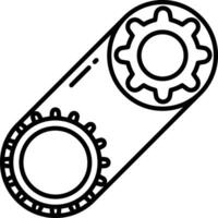 Cogwheels outline illustration vector