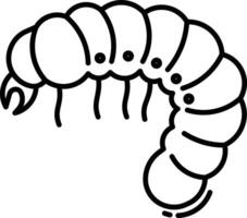 worm outline illustration vector