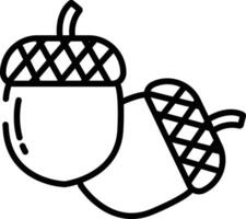 acorn outline illustration vector