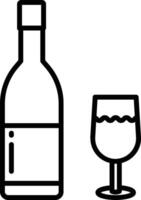 wine bottle outline illustration vector