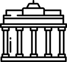 Brandenburg gate outline illustration vector