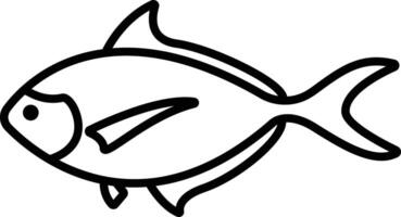 Sickle pomfret Fish outline illustration vector
