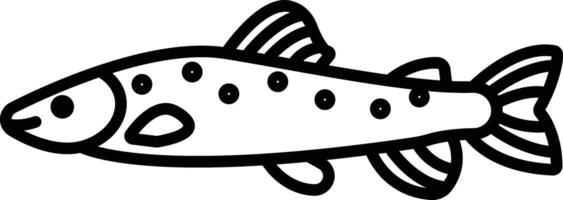 Trout Fish outline illustration vector
