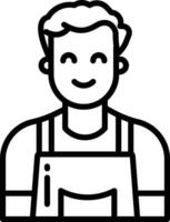 Man chef outline illustration vector