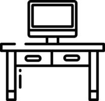 Work Desk outline illustration vector