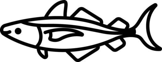 Pollock Fish outline illustration vector