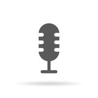 Podcast mic icon isolated on white background. Microphone, voice concept vector