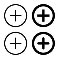 Add button icon set collection. Social media elements vector