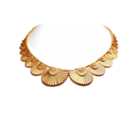 generated ai golden necklace with new style on transparent background png