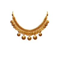 generated ai beautiful gold necklace on transparent background png