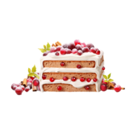 generated ai A cake with raspberry on the top and transparent background png