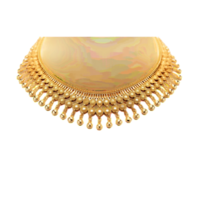 generated ai Gold necklace on white mannequin on transparent background png