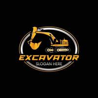 excavator logo design template vector