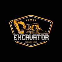 excavator logo design template vector