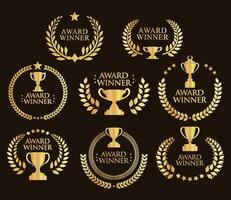 Award Winner emblem gold collection illustration vector