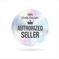 Hologram sticker or label with holographic texture premium quality vector