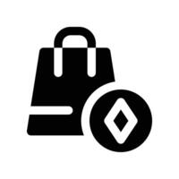 shopping bag icon. glyph icon for your website, mobile, presentation, and logo design. vector