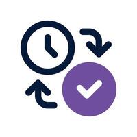 time efficiency icon. dual tone icon for your website, mobile, presentation, and logo design. vector