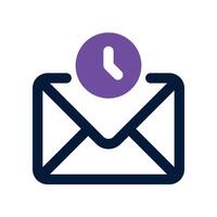 delay email icon. dual tone icon for your website, mobile, presentation, and logo design. vector