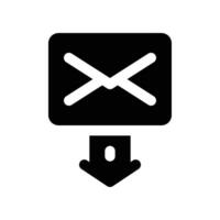 receive email icon. glyph icon for your website, mobile, presentation, and logo design. vector