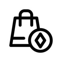 compras bolso icono. línea icono para tu sitio web, móvil, presentación, y logo diseño. vector