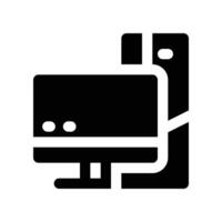 computer icon. glyph icon for your website, mobile, presentation, and logo design. vector