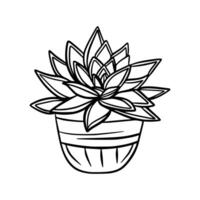 Home plant in a pot. Icon. Doodle style. Interior plant. Flower vector