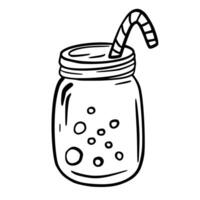 Cocktail. Doodle icon on white background. vector