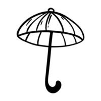 Umbrella. Doodle icon on white background. vector
