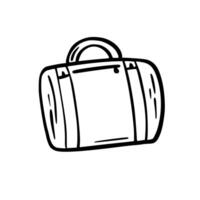 Suitcase. Doodle icon on white background. vector