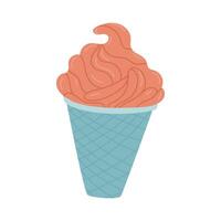 Ice cream in a glass. Icon on white background vector