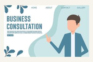 Business consulting website design template. Modern flat style. Design illustration vector