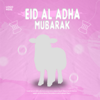 Eid al adha mubarak social media post and template psd