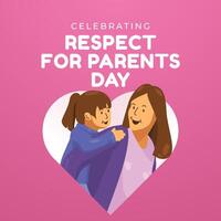 respect for parents design template. mom and kids illustration. eps 10. vector