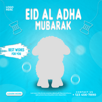 Eid al adha mubarak social media post and template psd