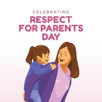 respect for parents design template. mom and kids illustration. eps 10. vector